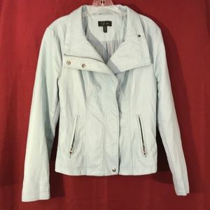 Faux leather aviator jacket